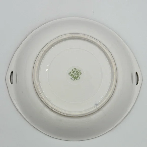 Antique Nippon Hand Painted Handled Vegetable Bowl with Gold Accents - Picture 6 of 7